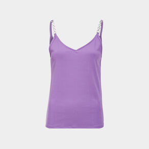 Débardeur à bretelles chaînes violet femme