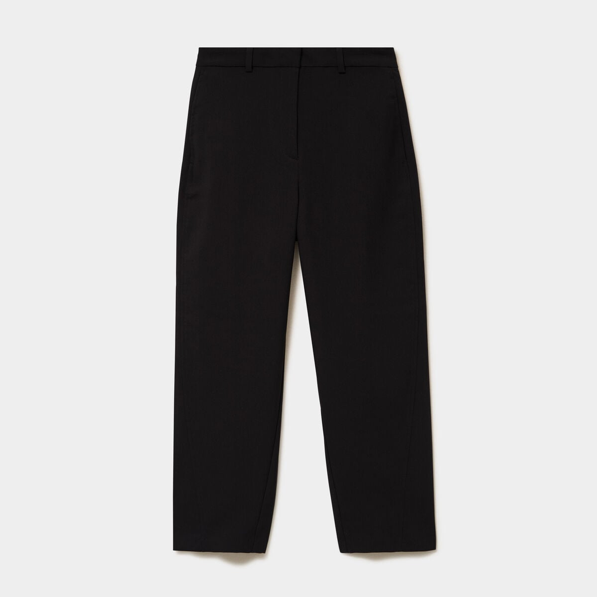 Pantalon barrel taille haute 7/8&egrave;me noir femme