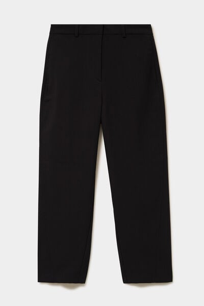 Pantalon barrel taille haute 7/8&egrave;me noir femme