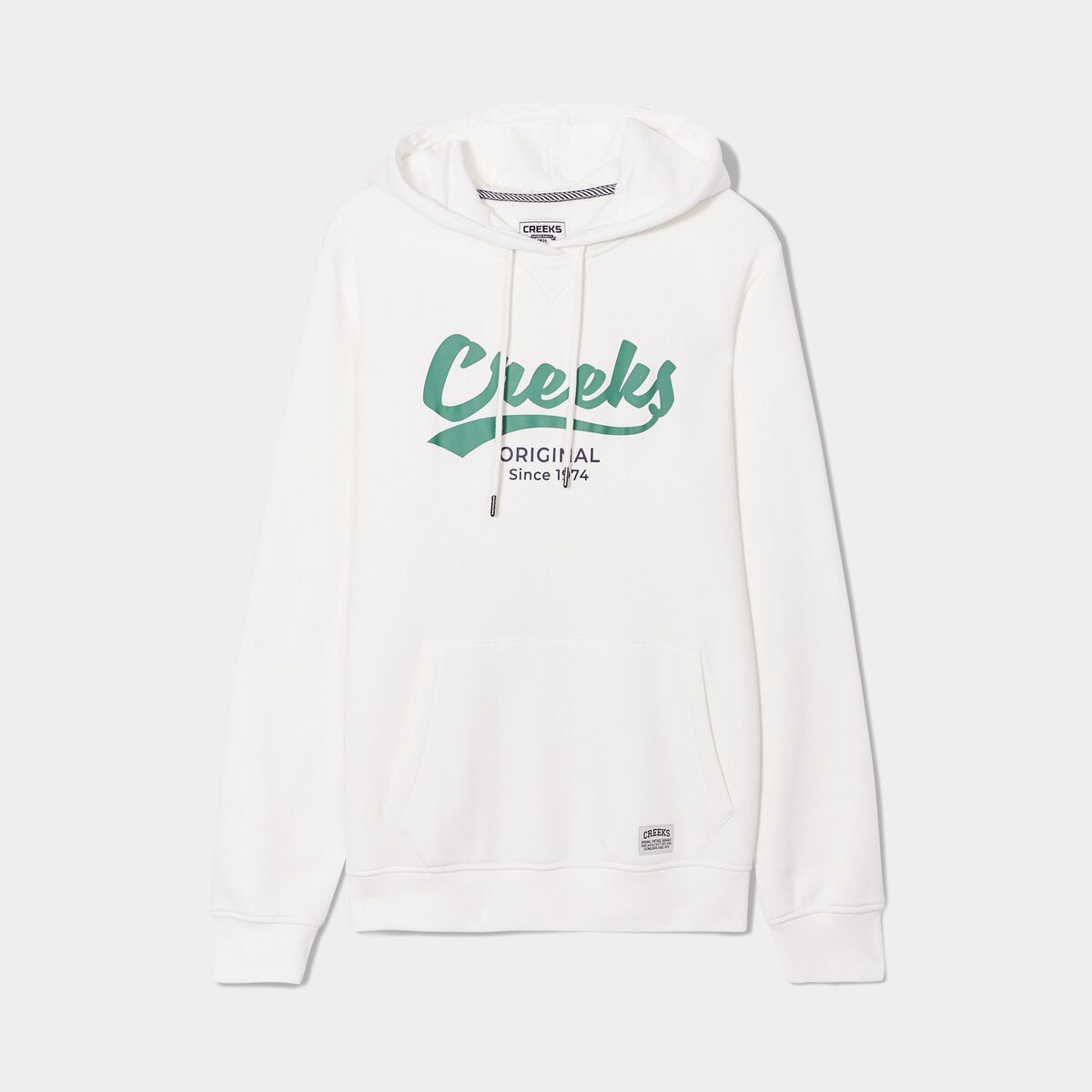 Sweat &agrave; capuche avec cordon hoodie blanc homme