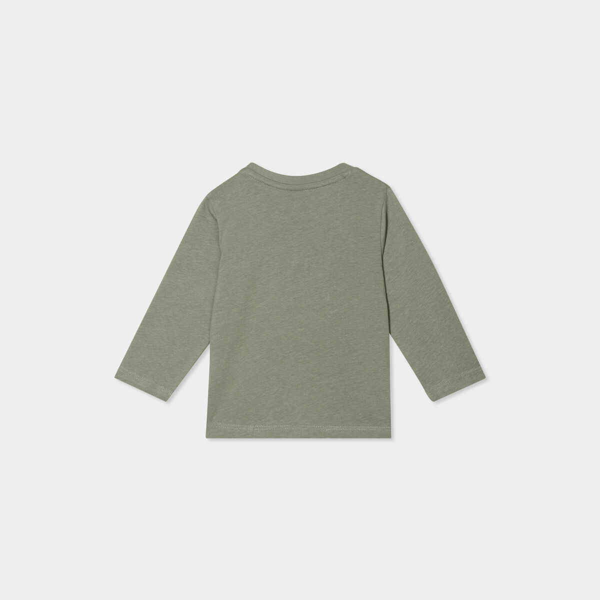 T-shirt épaule boutonnée manches longues vert kaki bébé garçon