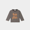 T-shirt manches longues col rond coton gris foncé bébé garçon