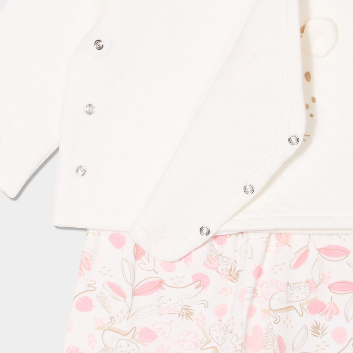 Ensemble de naissance 2 pièces blanc bébé fille