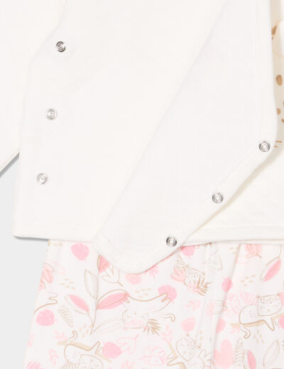 Ensemble de naissance 2 pièces blanc bébé fille