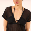 Robe de plage ajourée noir femme