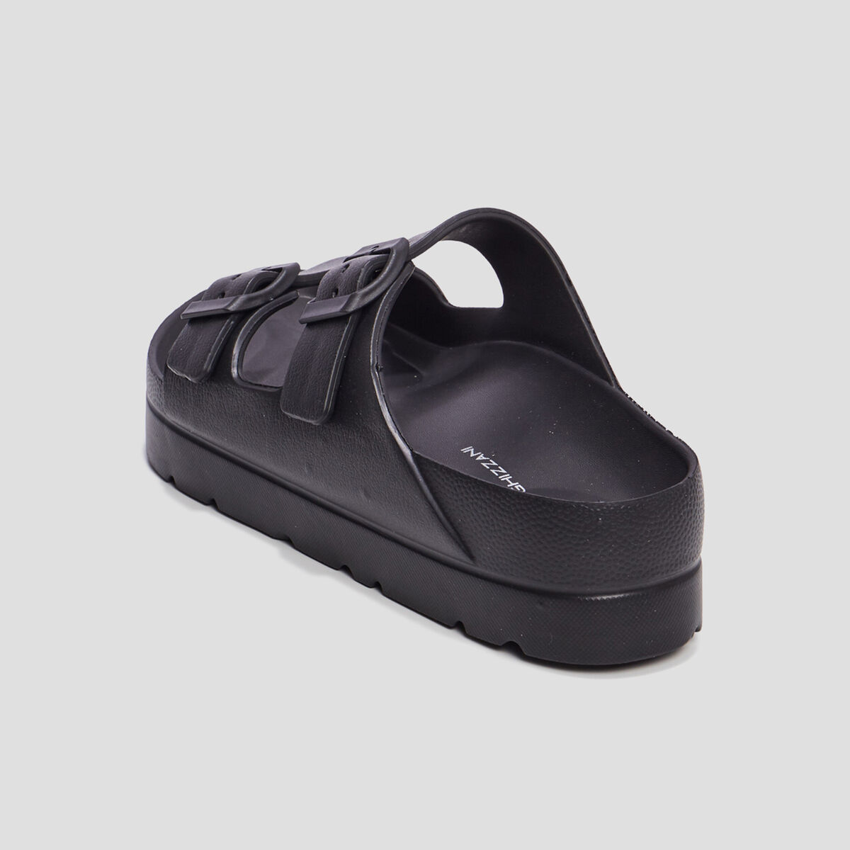 Mules de plage plateformes noir femme