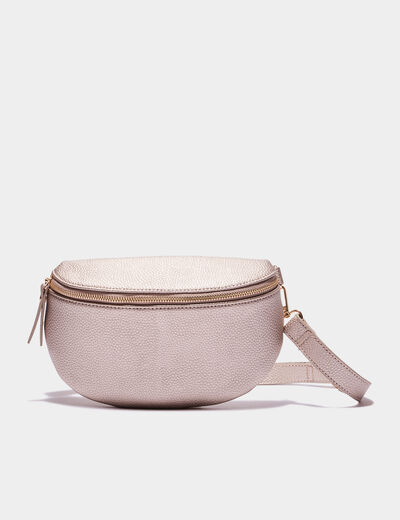 Sac banane arrondi couleur or femme