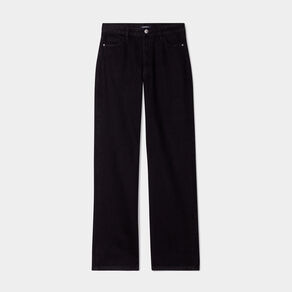 jeans wide leg taille haute coton denim noir femme Jeans wide leg taille haute coton denim noir femme