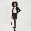 Jupe-short portefeuille avec boucle noir femme