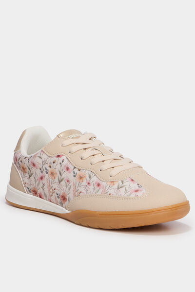 Baskets basses &agrave; lacets sable femme