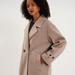 Manteau oversize double boutons long beige femme