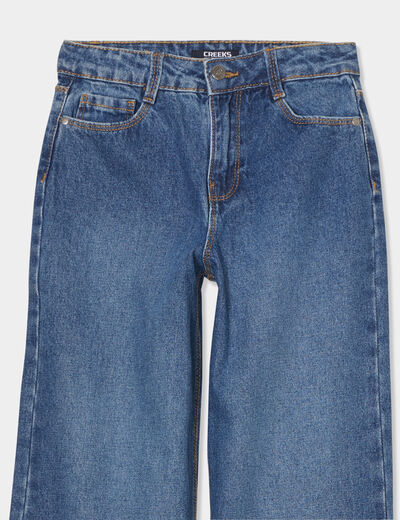 Jeans large 5 poches coton Creeks denim stone fille