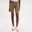 Short cycliste coton stretch beige femme