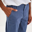 Pantalon chino droit stretch bleu gris homme