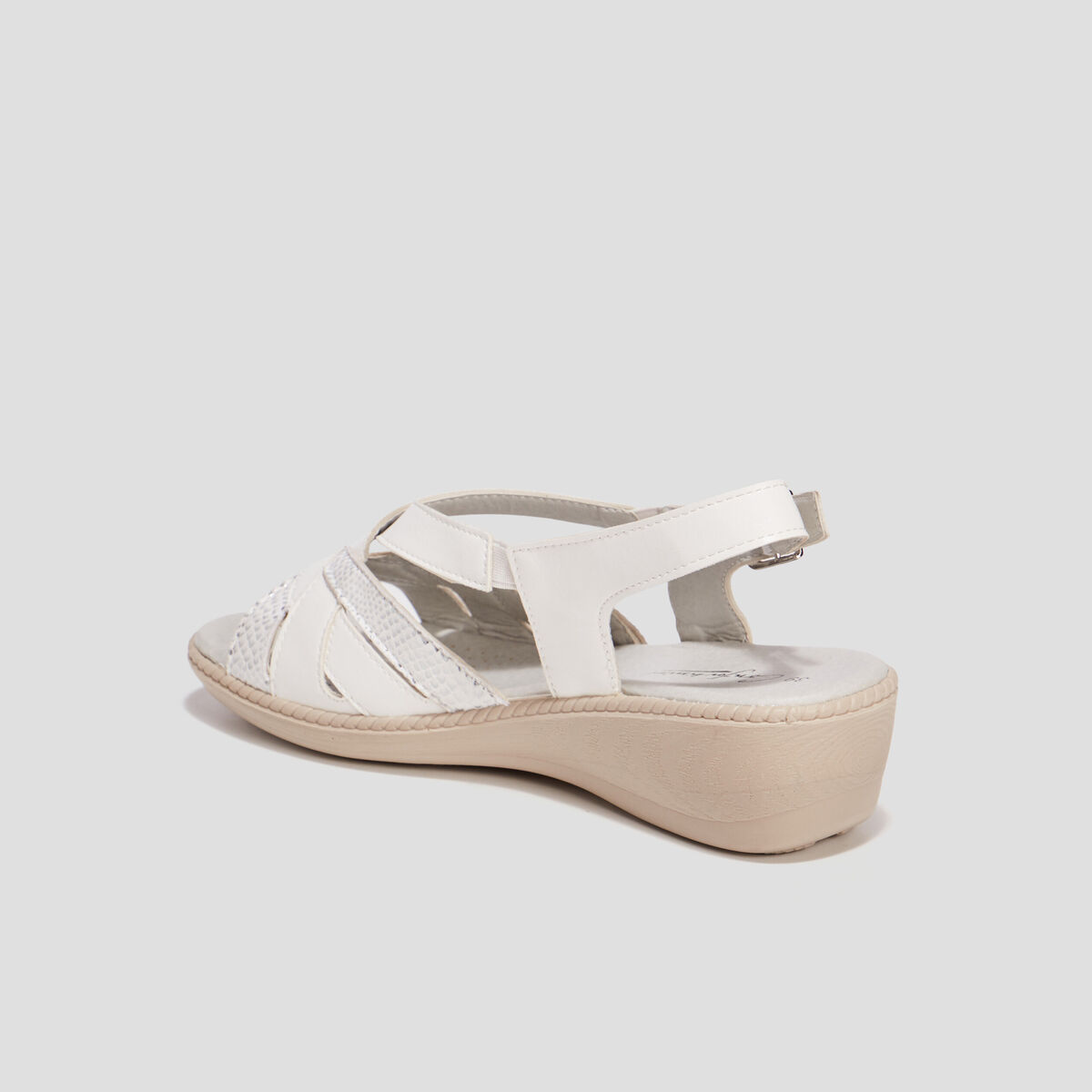 Sandales à talons compensés blanc femme