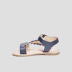 Sandales brides feuilles en cuir Creeks bleu fille