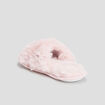 Chaussons mules fausse fourrure rose femme