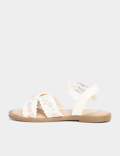 Sandales à broderie blanc fille