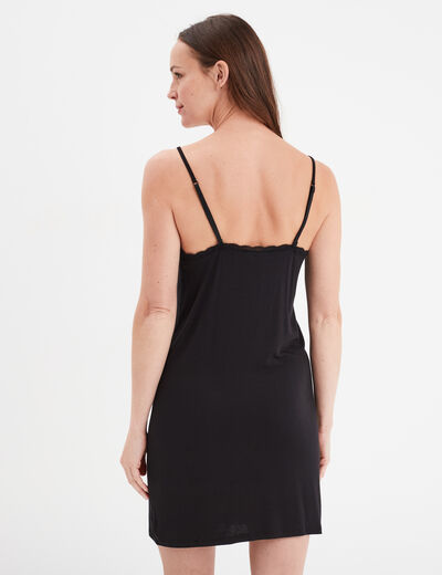 Nuisette courte à bretelles noir femme