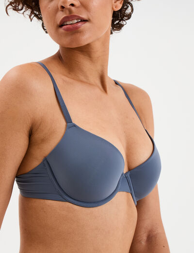 Soutien-gorge corbeille microfibre bleu gris femme