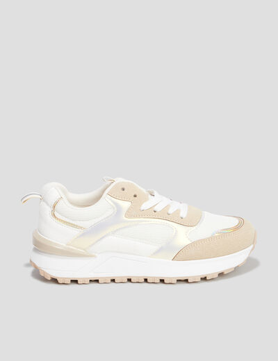 Baskets running bi-matière Creeks blanc femme