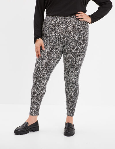 Legging en coton noir femme grande taille