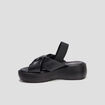 Sandales compensées plis Liberto noir femme