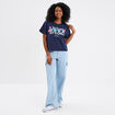 T-shirt manches courtes coton Stitch bleu marine femme