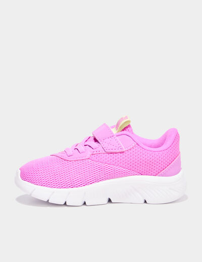 Baskets running scratchs Puma Flexfocus rose framboise fille