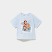 T-shirt col rond coton Les Sisters bleu ciel fille