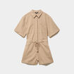 Combishort taille &agrave; coulisse coton sable femme