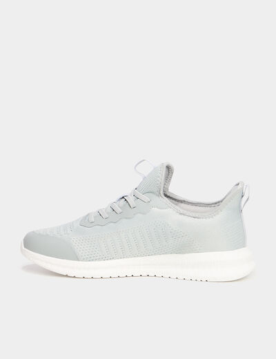 Baskets running gris clair femme
