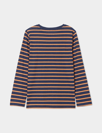 T-shirt manches longues coton bleu marine garçon