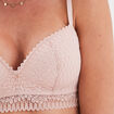 Soutien-gorge triangle micro dentelle rose poudrée femme