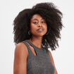 Débardeur cropped détail épaule Liberto gris argent femme