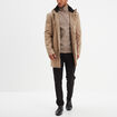 Manteau mi-long col montant taupe homme