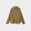 Chemise fluide manches longues oversize vert kaki femme