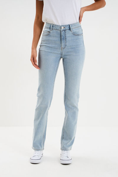 Jeans regular 5 poches coton denim double stone femme