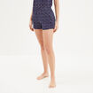 Bas de pyjama short liseré dentelle bleu marine femme