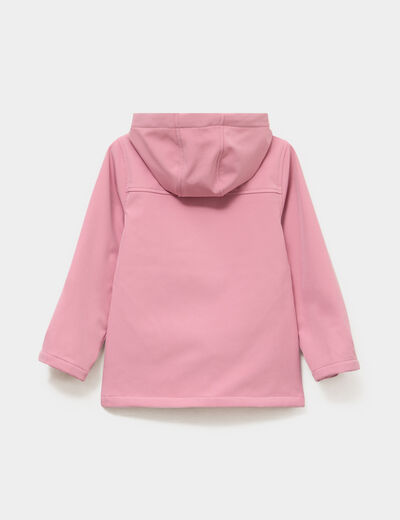 Blouson fourr&eacute; d&eacute;perlant &agrave; capuche vieux rose fille