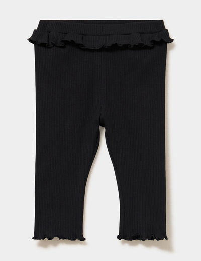 Legging c&ocirc;tel&eacute; &agrave; volants noir b&eacute;b&eacute; fille