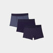 Lot 3 boxers coton bleu homme