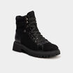 Boots crant&eacute;es &agrave; lacets noir femme