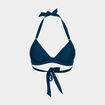 Haut de maillot de bain forme triangle bleu pétrole femme
