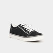 Tennis basses en toile &agrave; lacets noir homme