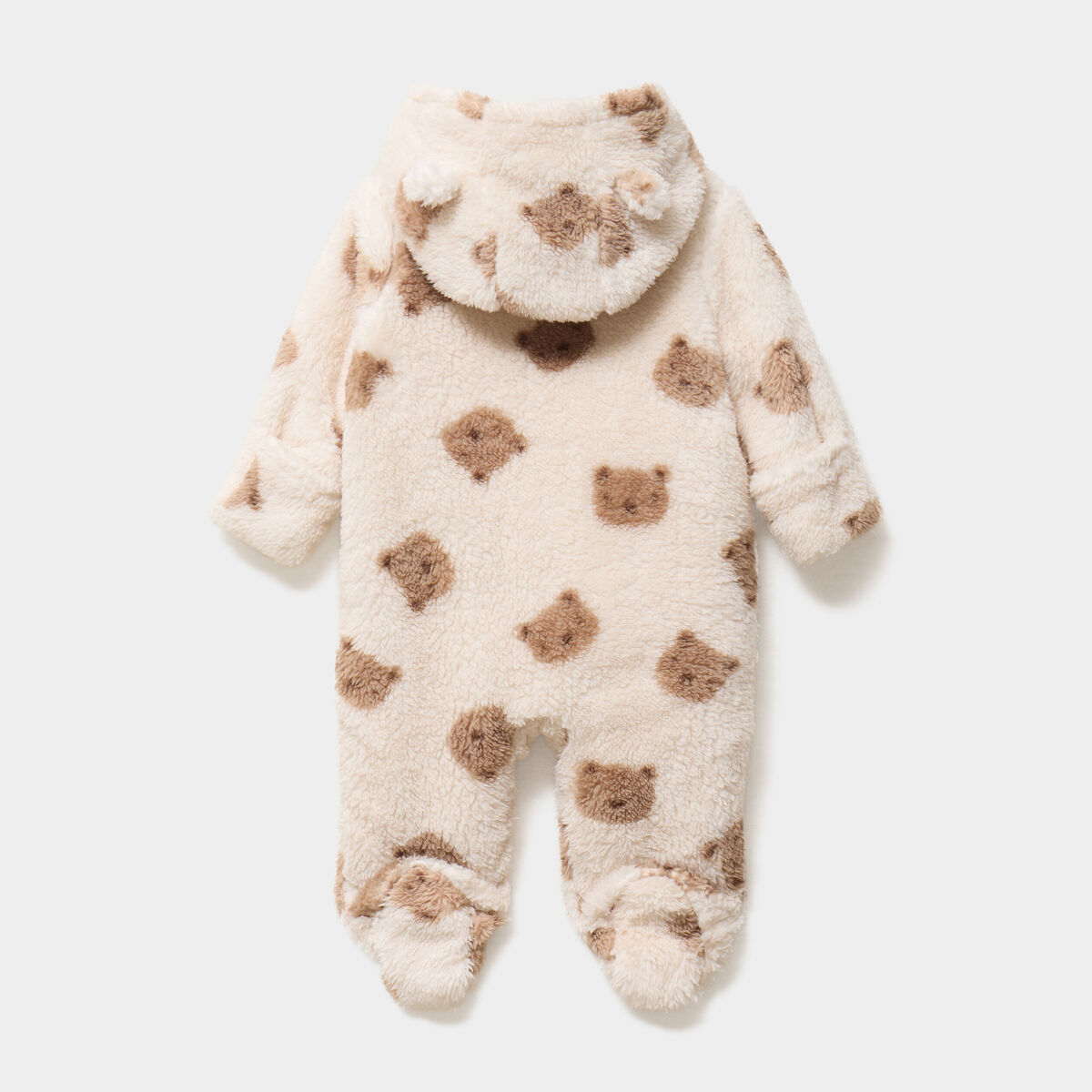 Combinaison pilote effet fausse fourrure creme b&eacute;b&eacute;
