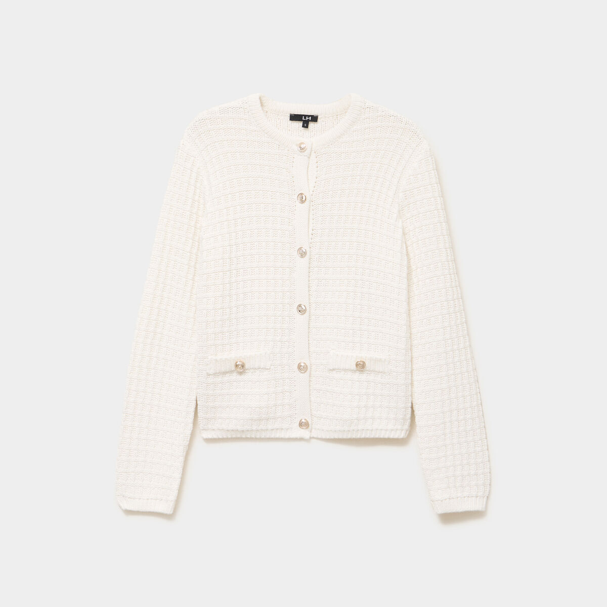 Gilet manches longues coton blanc femme