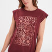 T-shirt col rond manches courtes Creeks bordeaux femme