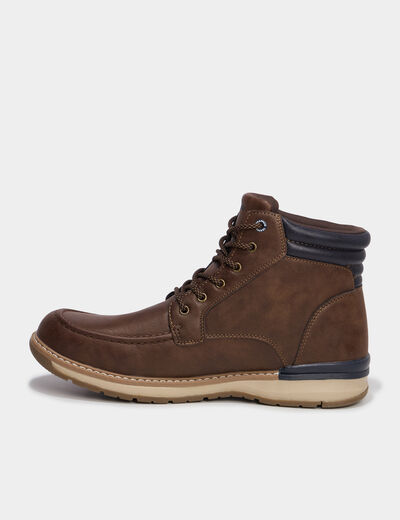 Bottines avec lacets marron homme