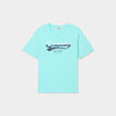 T-shirt oversize manches courtes coton bleu turquoise gar&ccedil;on